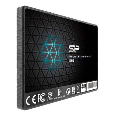 SSD накопитель Silicon Power, Slim S55, 480 GB, SP480GBSS3S55S25, SATA-III