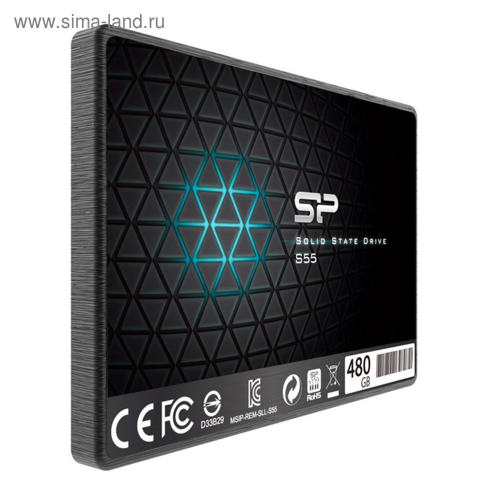 SSD накопитель Silicon Power, Slim S55, 480 GB, SP480GBSS3S55S25, SATA-III - Фото 1