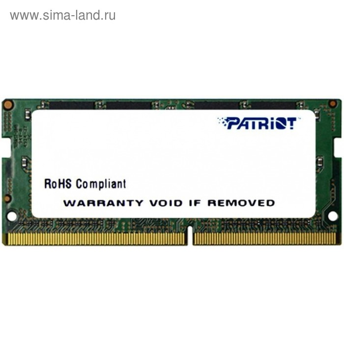 Память DDR4 4Gb 2133MHz Patriot PSD44G213382S RTL PC4-17000 CL15 SO-DIMM 260-pin 1.2В - Фото 1