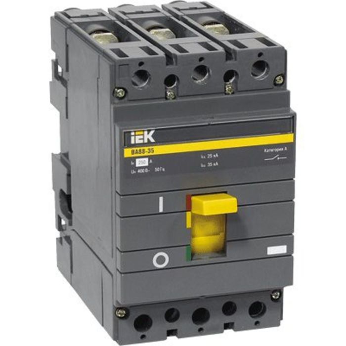 Выключатель автоматический IEK, трехполюсный, 250 А, ВА 88-35, SVA30-3-0250 - Фото 1