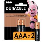 Батарейка алкалиновая Duracell Basic, AAA, LR03-2BL, 1.5В, блистер, 2 шт. - фото 8356001