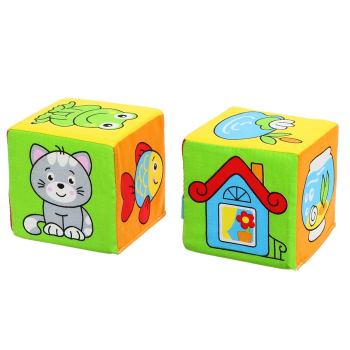 Развивающая игрушка-кубики «Чей домик?» - фото 1908220418