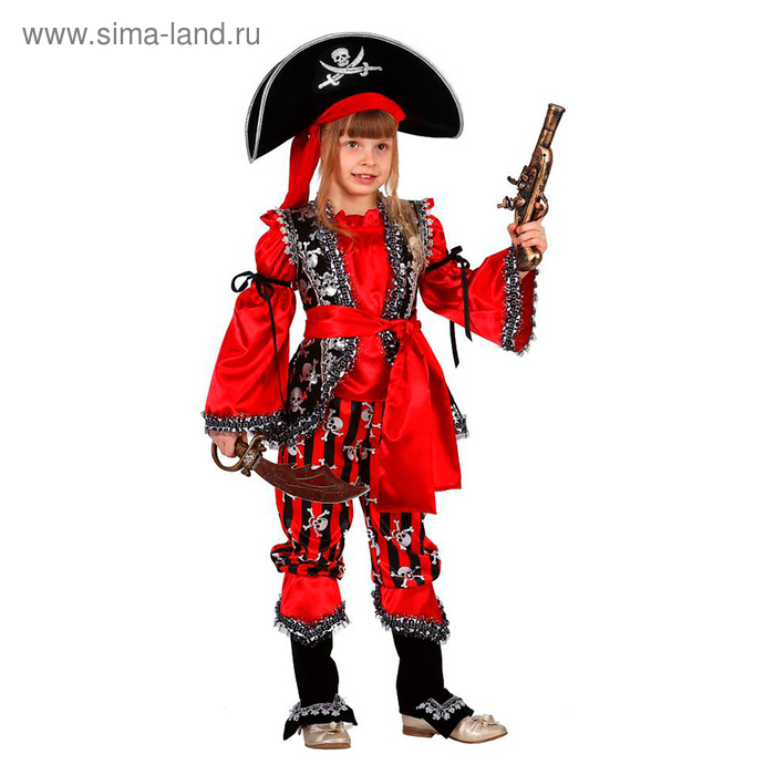 Карнавальный костюм «Атаманша», (бархат и парча), размер 30, рост 116 см - Фото 1
