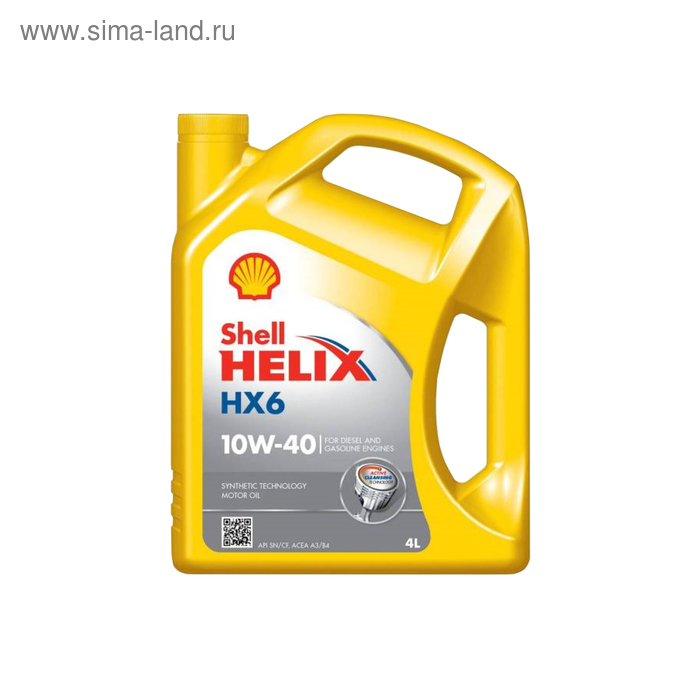 Масло моторное Shell Helix HX6 10W-40, 4 л - Фото 1