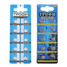 Батарейка алкалиновая "Трофи" Alkaline Cell, G3 (392, LR736, LR41)-10BL, 1.5В, блистер,10 шт. 478936