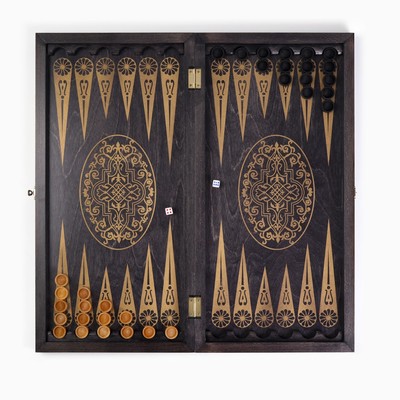 Настольная игра 3 в 1 "Золотой орнамент": нарды, шахматы, шашки (доска 60х60 см)