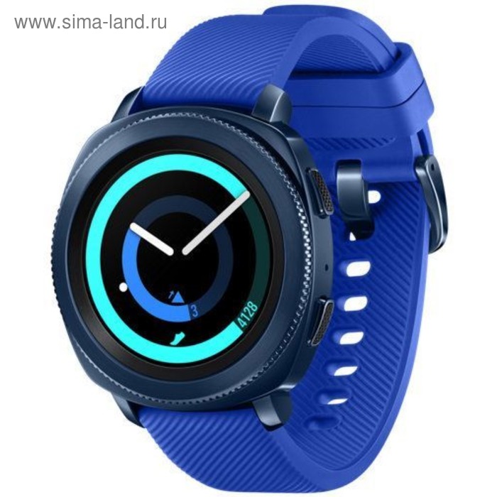 Смарт-часы Samsung Galaxy Gear Sport SM-R600NZBASER, цветной дисплей 1.22", синие - Фото 1
