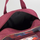 Чемодан малый с сумкой "Перья", отдел на молнии, наружный карман, цвет синий - Фото 9