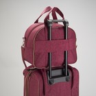 Чемодан малый с сумкой "Перья", отдел на молнии, наружный карман, цвет синий - Фото 10