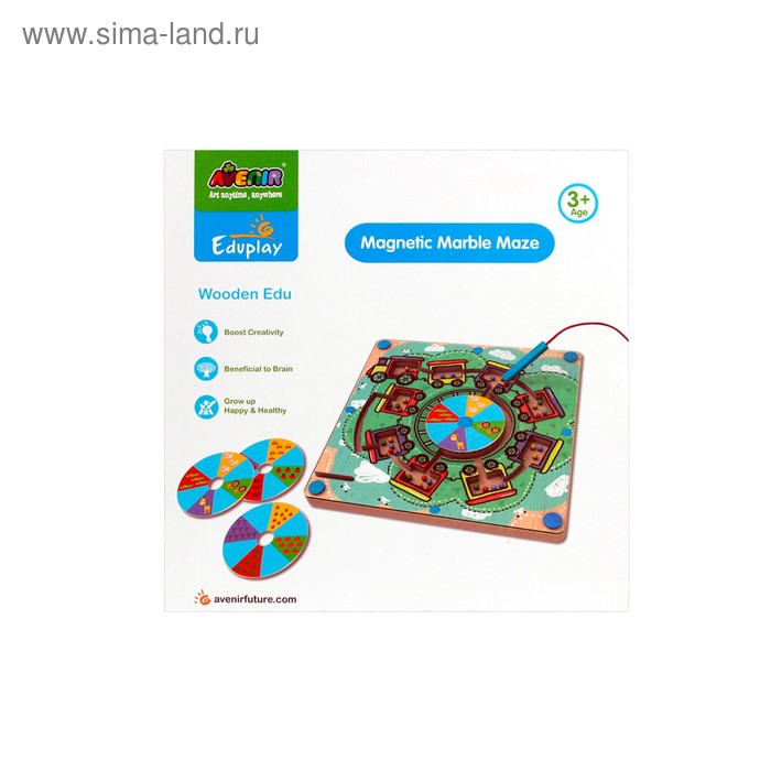 Развивающая игра «Деревянный лабиринт с магнитными шариками» - Фото 1