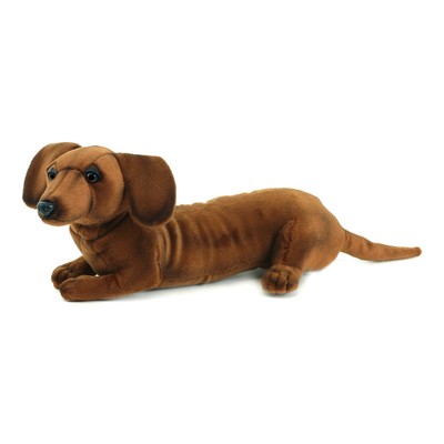 Новогодня плюшевая игрушка JK Animals Такса XL X-Mas для собак с пищалкой