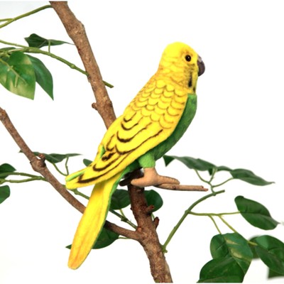 Мягкая игрушка "Волнистый попугайчик" зеленый, 15 см