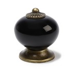 Ручка кнопка DOME Ceramics 003, керамическая, черная - фото 318087059