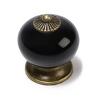 Ручка кнопка DOME Ceramics 003, керамическая, черная - Фото 2