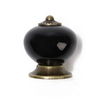 Ручка кнопка DOME Ceramics 003, керамическая, черная - Фото 4