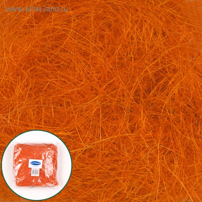 Наполнитель сизаль 100 г, оранжевый - Фото 1