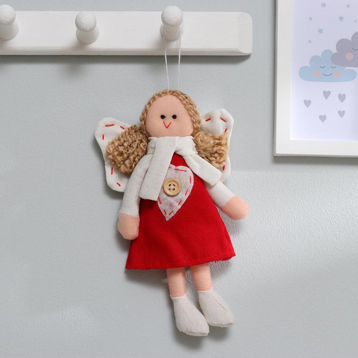 Подвеска «Ангелок», кукла с хвостиками, сердце на платье, цвета МИКС - Фото 1