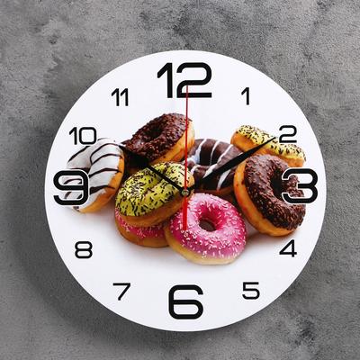 Часы настенные кухонные "Пончики", 24 см