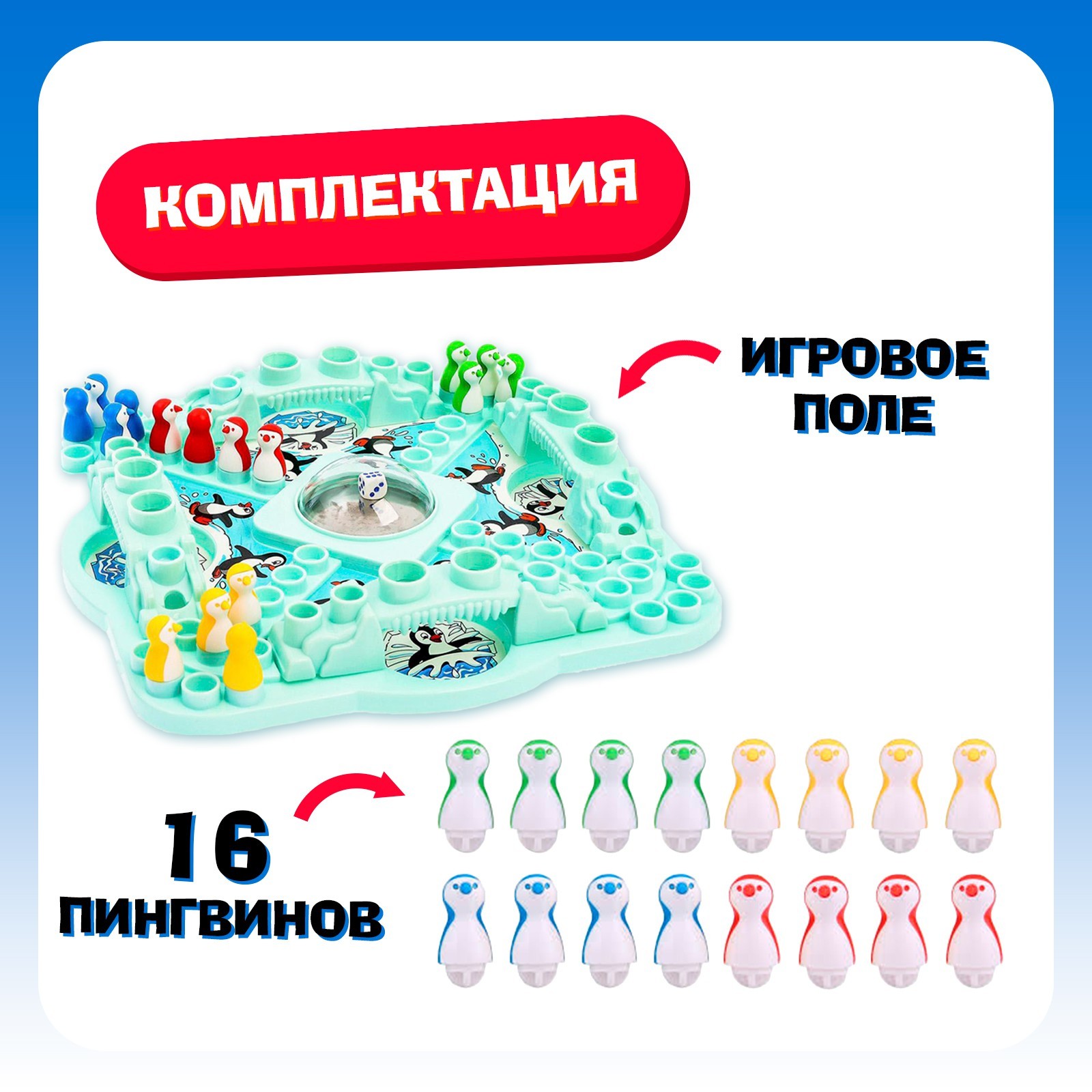 Настольная игра на везение «Игра пингвинов», 2-4 игрока, 4+ (2746065) -  Купить по цене от 499.00 руб. | Интернет магазин SIMA-LAND.RU