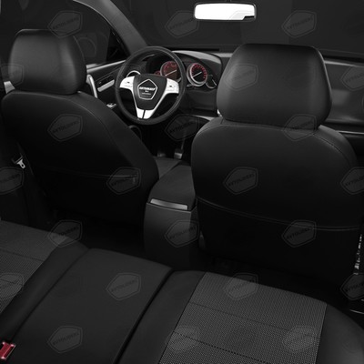 Авточехлы для Hyundai Accent 2 с 1999-2006 г., седан, жаккард, экокожа, цвет чёрный