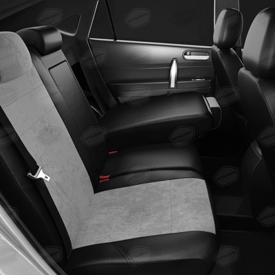 Авточехлы для Hyundai Santafe 3 с 2012-2018 г., джип, алькантара, экокожа, цвет серый, чёрный