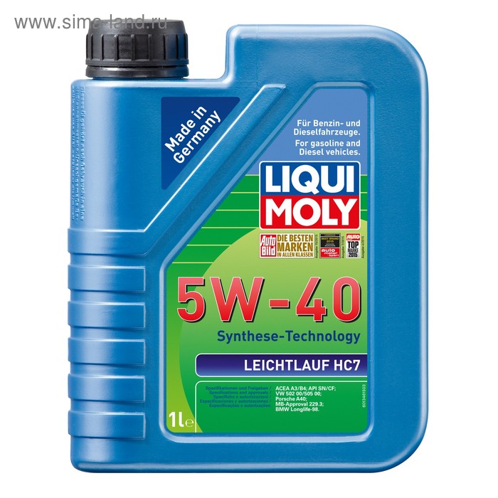 Масло моторное  LiquiMoly Leichtlauf HC 7 5W-40, 1 л - Фото 1