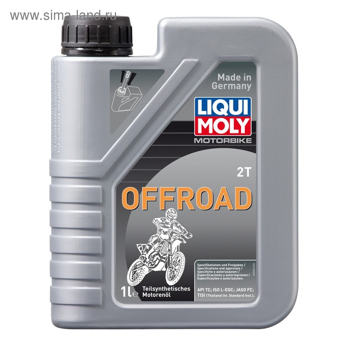 Моторное масло для 2-тактных мотоциклов LiquiMoly Motorbike 2T Offroad TC FC L-EGD полусинтетическое, 1 л (3065) - Фото 1