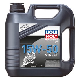 Моторное масло для 4-тактных мотоциклов LiquiMoly Motorbike 4T Street 15W-50 SL MA2 НС-синтетическое, 4 л (1689) 2840932