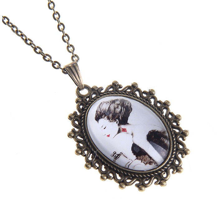 Кулон из стекла с рисунком в рамке «Париж», 45см - Фото 1