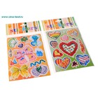 наклейка пластик блеск жучки/бабочки/сердечки/бантики 24*14 см - Фото 1
