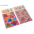 наклейка пластик блеск жучки/бабочки/сердечки/бантики 24*14 см - Фото 2