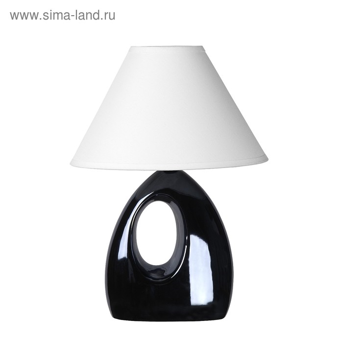 Настольная лампа HOAL 1x40Вт E14 жемчужный черный 20x14x29см - Фото 1