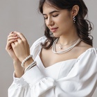 Браслеты жемчуг «Трио», d=7 см, шар № 4.6.8, набор 3 шт. белый - Фото 4