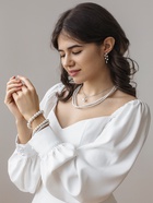 Браслеты жемчуг «Трио», d=7 см, шар № 4.6.8, набор 3 шт. белый - Фото 6