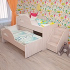 Кровать двухъярусная выкатная Матрешка 800х1600 с лестницей Млечный дуб  (артикул 2973998)  большой выбор товаров оптом и в розницу по низким ценам с доставкой