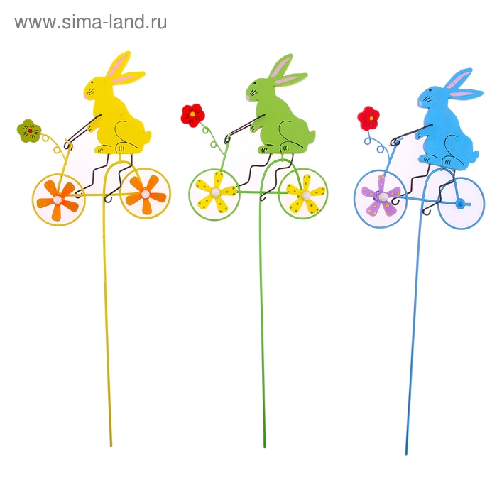 Ветерок "Звери и цветы", на велосипеде, цвета МИКС - Фото 1