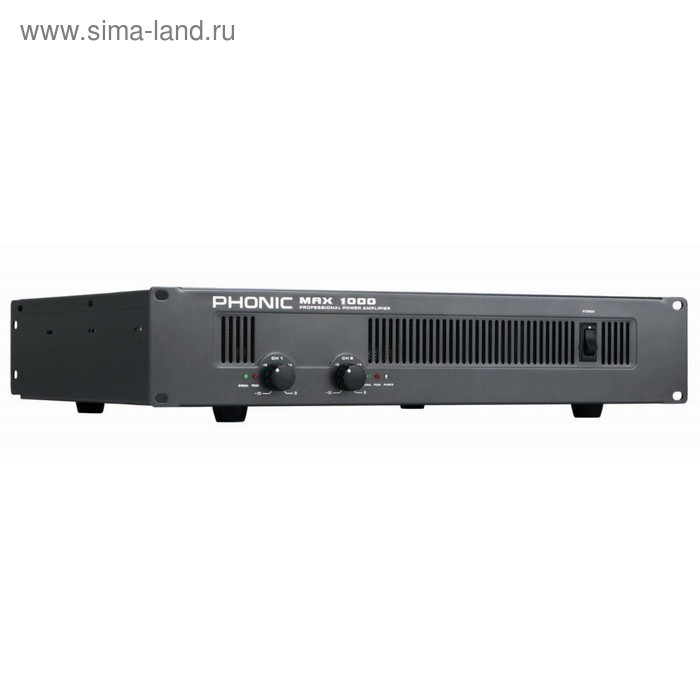 Усилитель Phonic MAX 1000 2х300Вт/4Ом (200Вт/8Ом bridge), 2U, вход: 2х XLR/Jack 6.3 - Фото 1