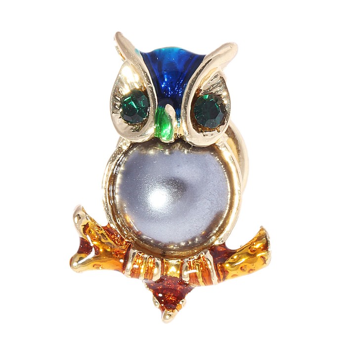 Брошь «Сова на ветке», цветная - Фото 1