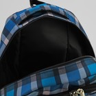 Рюкзак туристический, отдел на молнии, 3 наружных кармана, цвет чёрный/синий - Фото 5