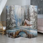 Ширма "Картина маслом. Зимний лес", двухсторонняя, 200 х 160 см - фото 2054862