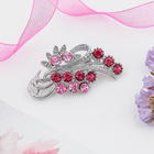 Брошь «Ветвь», цвет розовый в серебре - Фото 1