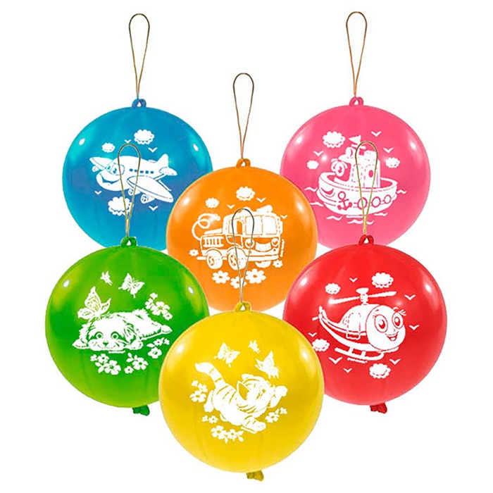 Воздушные шары латексные 17", панч-болл, 25 шт., МИКС - Фото 1