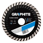 Диск отрезной алмазный GRAPHITE 57H634, turbo wave, по бетону, сухой рез, 125 х 22.2 мм - Фото 1