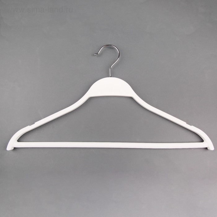 Плечики для одежды, 42×1,2×22 см, цвет белый - Фото 1