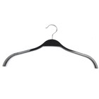 Плечики для одежды, антискользящие плечи, 42×1×20 см, цвет чёрный - Фото 1