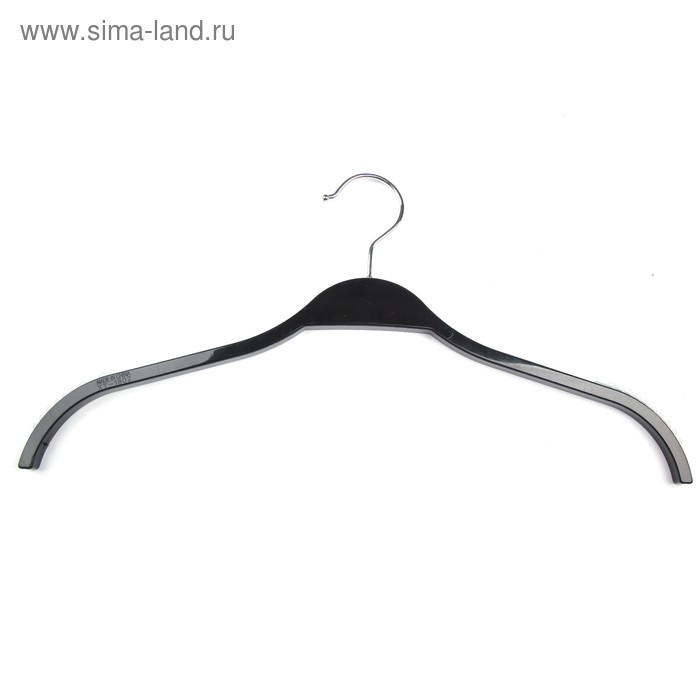 Плечики для одежды, антискользящие плечи, 42×1×20 см, цвет чёрный - Фото 1