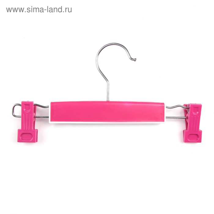 Плечики для брюк и юбок с зажимами 25×13 см, цвет розовый - Фото 1