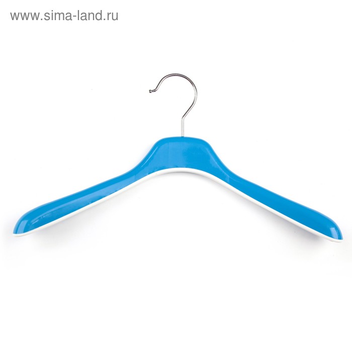 Плечики для одежды, широкие плечики, 34×3,5×18,5 см, цвет синий - Фото 1
