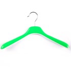 Плечики для одежды, широкие плечики, 34×3,5×18,5 см, цвет зелёный - Фото 1