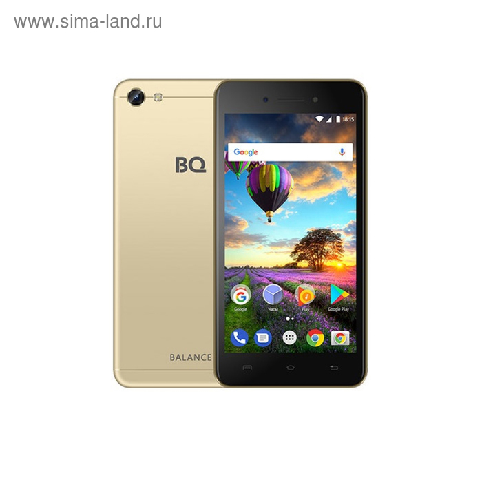 Смартфон BQ S-5206L Balance 5,2", IPS, 16Гб, 2Гб, 13Мп, 4G, Android 7.0,  золотистый - Фото 1